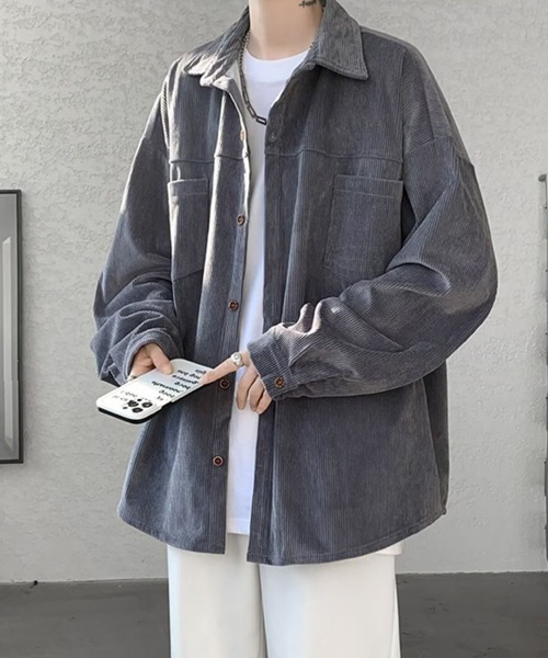 Ressaca（レサーカ） シャツ オーバーサイズコーデュロイ長袖シャツ