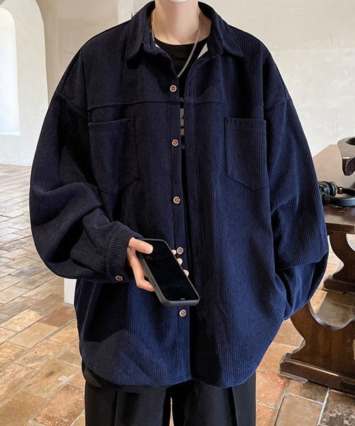 Ressaca（レサーカ） シャツ オーバーサイズコーデュロイ長袖シャツ
