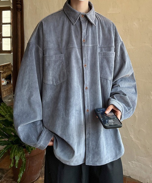 Ressaca（レサーカ） シャツ オーバーサイズコーデュロイ長袖シャツ