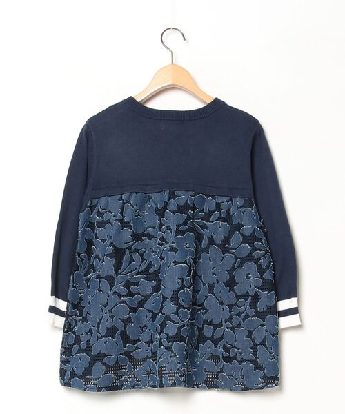 「Re.Verofonna」 花柄ニットカーディガン 38 ネイビー レディース_画像2