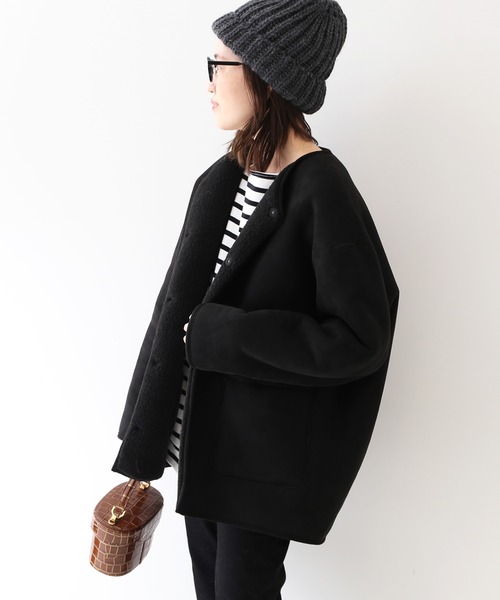 SLOBE IENA（スローブイエナ） ノーカラージャケット FREE ブラウン