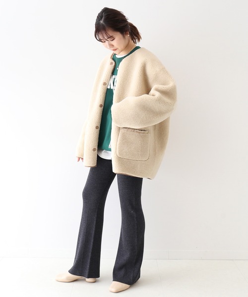 SLOBE IENA（スローブイエナ） ノーカラージャケット FREE ブラウン