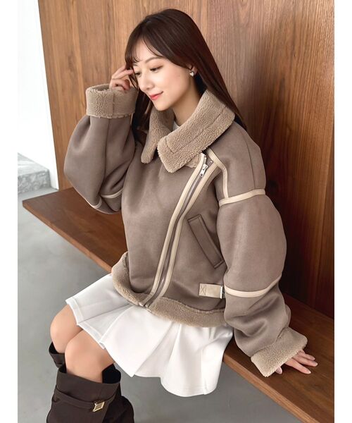 dazzlin（ダズリン） ムートンコート ボアコート ビッグカラームートン