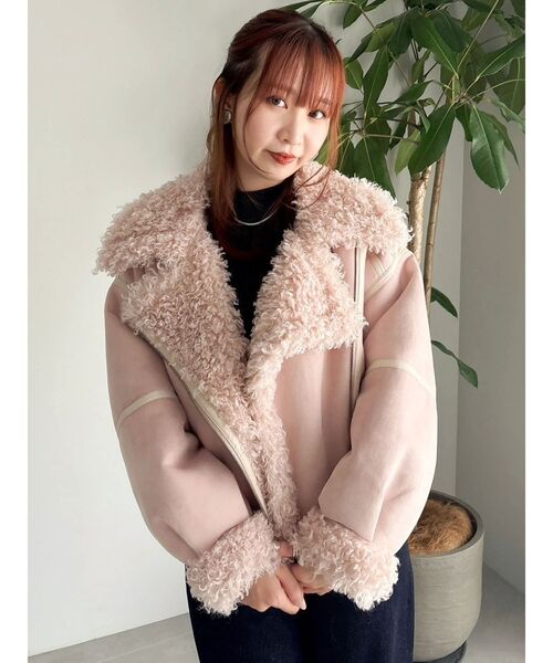 期間限定値下げ 新品☆ビッグカラーフェイクムートンブルゾン dazzlin（ダズリン） ムートンコート ボアコート ビッグカラームートン