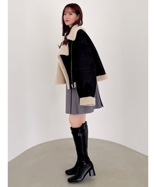 dazzlinフェイクムートンコート dazzlin（ダズリン） ムートンコート ボアコート ビッグカラームートン
