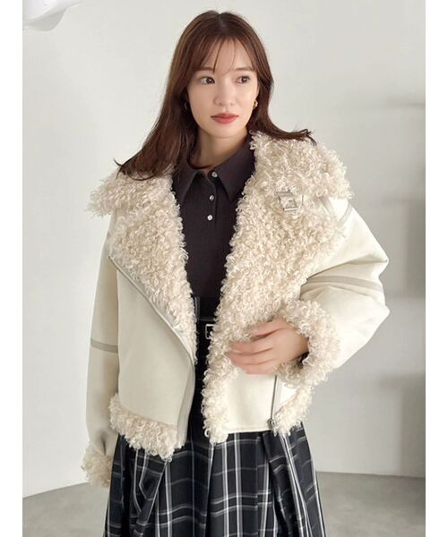 dazzlin（ダズリン） ムートンコート ボアコート ビッグカラームートン