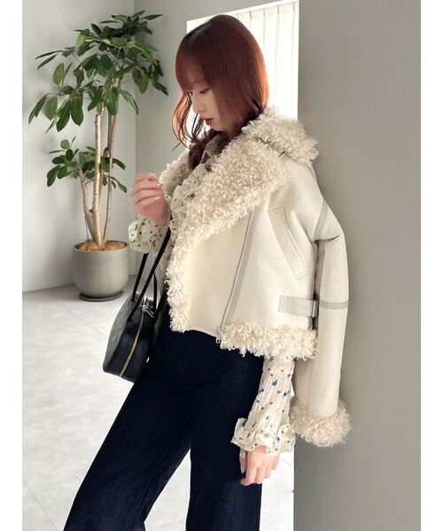 dazzlin（ダズリン） ムートンコート ボアコート ビッグカラームートン 