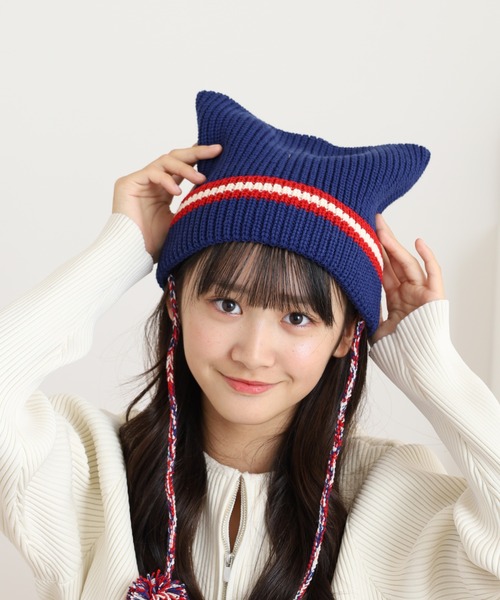 FUNALIVE（ファンアライブ） ニット帽 ニットキャップ 猫耳ニット