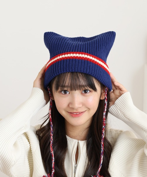 FUNALIVE（ファンアライブ） ニット帽 ニットキャップ 猫耳ニット