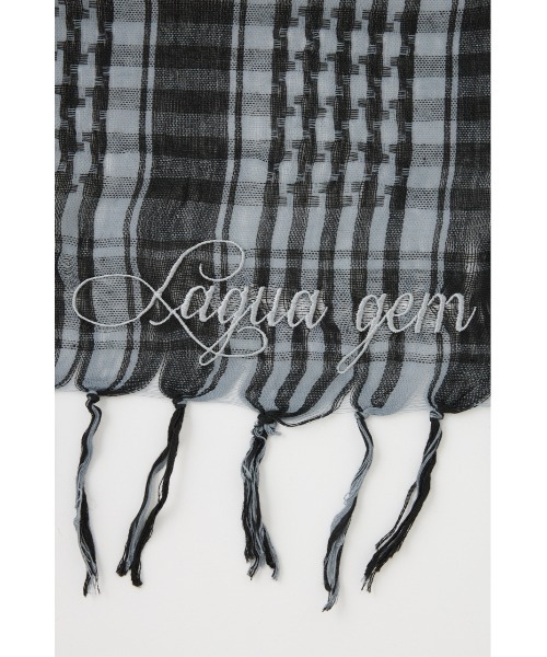 LAGUA GEM（ラグアジェム） スカーフ バンダナ CHECK FRINGE スカーフ