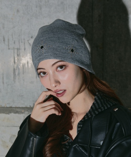 BLONDEY（ブロンディ） ニット帽 ニットキャップ スタッズビーニー