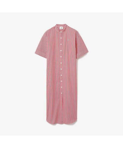 「LACOSTE L!VE」 半袖ワンピース 36 レッド レディース_画像3