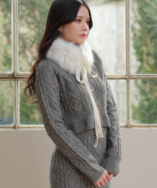 M DOLLY セットアップ fur tippet aurora knit set up/ファーティ M DOLLY セットアップ fur tippet aurora knit set up/ファーティ