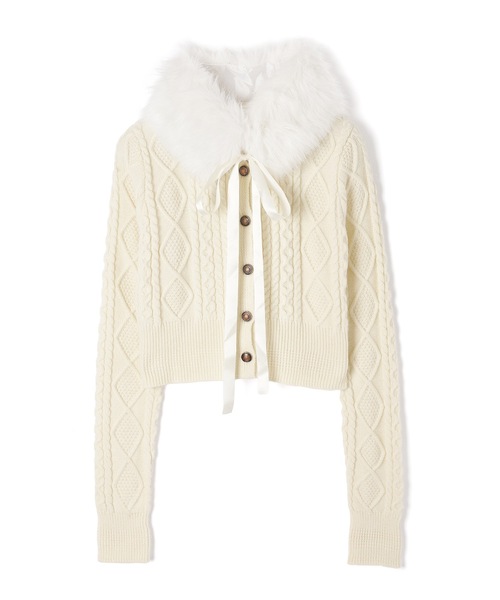 M DOLLY セットアップ fur tippet aurora knit set up/ファーティ