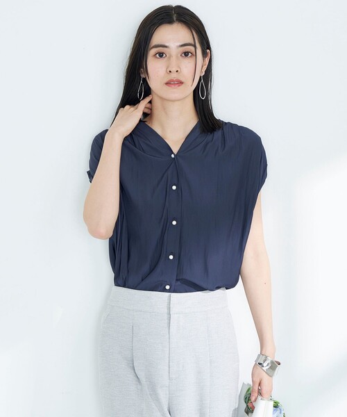 「NOLLEY'S」 ノースリーブブラウス 36 ネイビー レディース_画像5