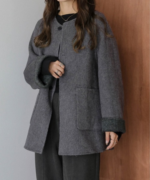 SUGAR BISKET（シュガービスケット） ノーカラーコート コート