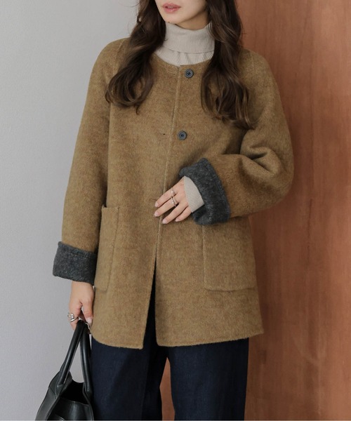 SUGAR BISKET（シュガービスケット） ノーカラーコート コート