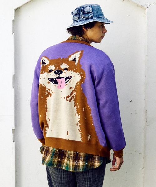 go slow caravan カーディガン go slow caravan（ゴースローキャラバン） カーディガン 笑う柴犬