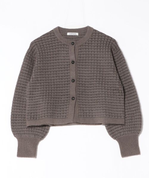 ニューヨーカー（NEWYORKER）/ブークレー格子柄 クルーネックショートカーディガン NEWYORKER（ニューヨーカー） ニット セーター ブークレー格子柄