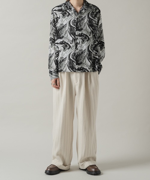 メンズパンツ casper john パンツ Casper John キャスパージョン ワイドパンツ スラックス L 黒 ブラック タック ボリューム感 ドレープ感 メンズ ゆるだぼ ストリート カジュアル モード トレンド - メルカリ