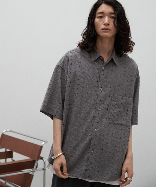 「WYM LIDNM」 半袖シャツ M ベージュ メンズ_画像2