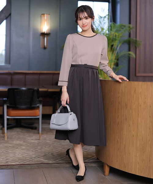 「Tiaclasse」 ドッキングワンピース S グレー レディース_画像2