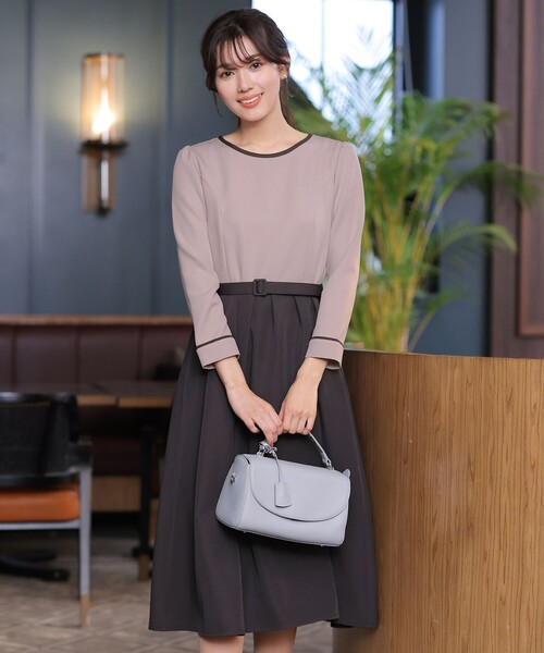 「Tiaclasse」 ドッキングワンピース S グレー レディース_画像4