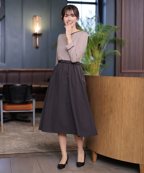 「Tiaclasse」 ドッキングワンピース S グレー レディース_画像7