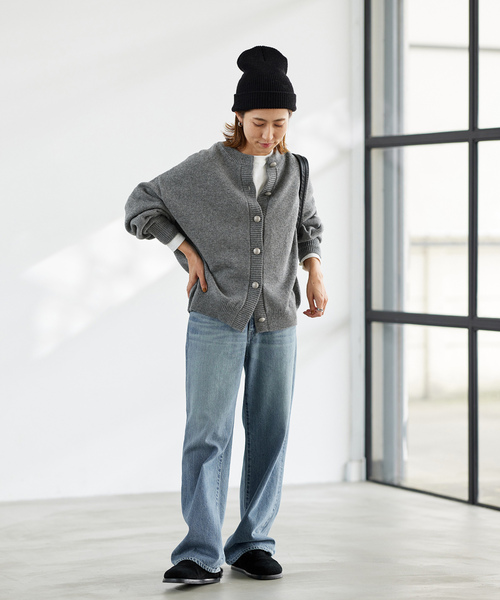 FRAMeWORK コットン接結CNニット ブラック FRAMeWORK（フレームワーク）の「コットン接結CNニット（ニット