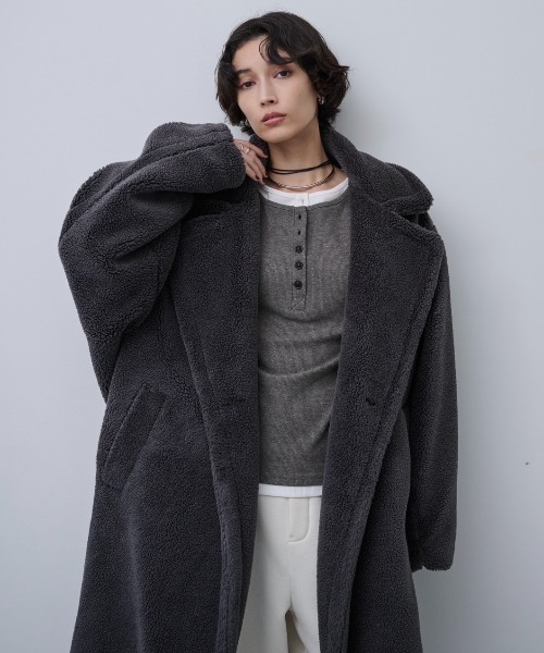 AIC. コート チェスターコート ボアロングテーラードコート レディース