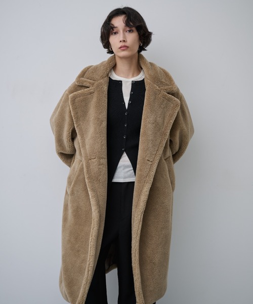 AIC. コート チェスターコート ボアロングテーラードコート レディース