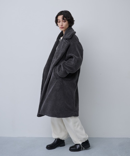 AIC. コート チェスターコート ボアロングテーラードコート レディース