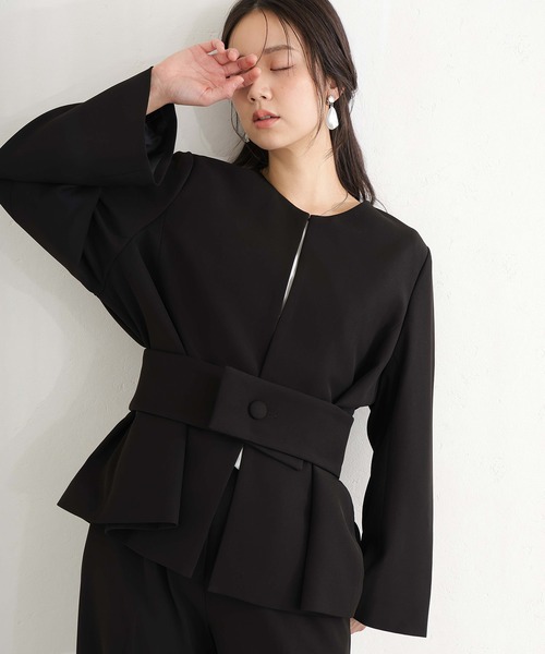 「PourVous」 セットアップ M ネイビー レディース_画像2