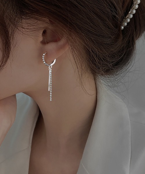 LA VORAGINE（ラ ヴォラジネ） ピアス フープドロップチェーンピアス