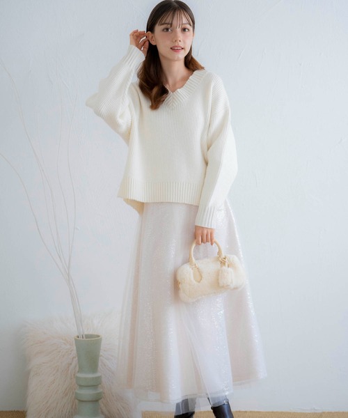 「NOELA」 長袖ニット フリー オフホワイト レディース_画像8