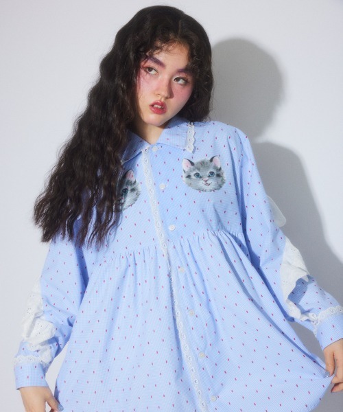 3211y美品 キャンディストリッパー ティアードシャツワンピース 黒 M 3211y美品 キャンディストリッパー ティアードシャツワンピース 黒 M