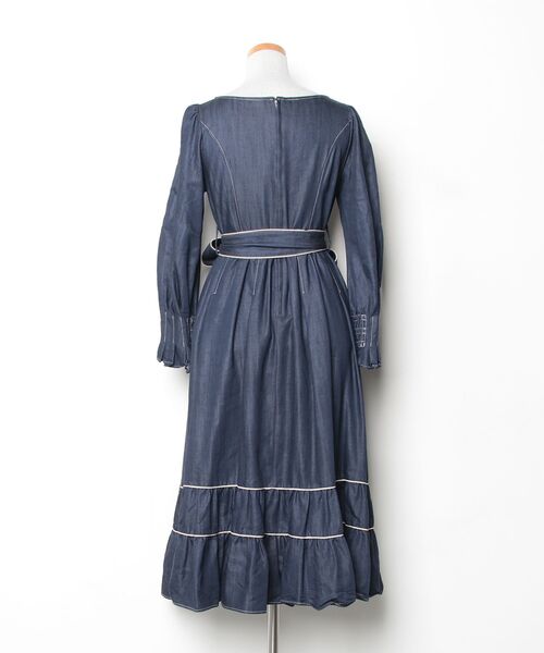 Her lip to フリル長袖ワンピース S ネイビー レディース : ZOZOTOWN