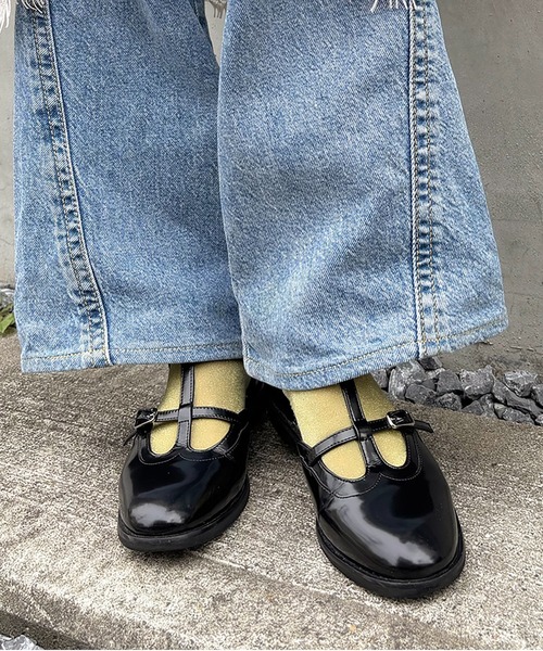 パンプス 「本革」ダブルTストラップシューズ　7420215_1
