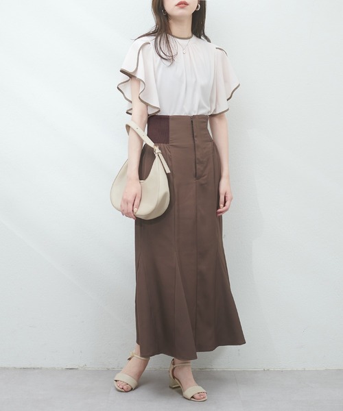 「natural couture」 フレアスカート MEDIUM ベージュ レディース_画像2