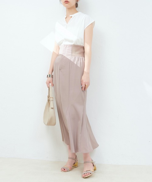 「natural couture」 フレアスカート MEDIUM ベージュ レディース_画像8