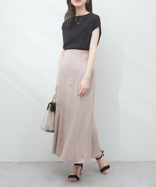 「natural couture」 フレアスカート MEDIUM ベージュ レディース_画像9