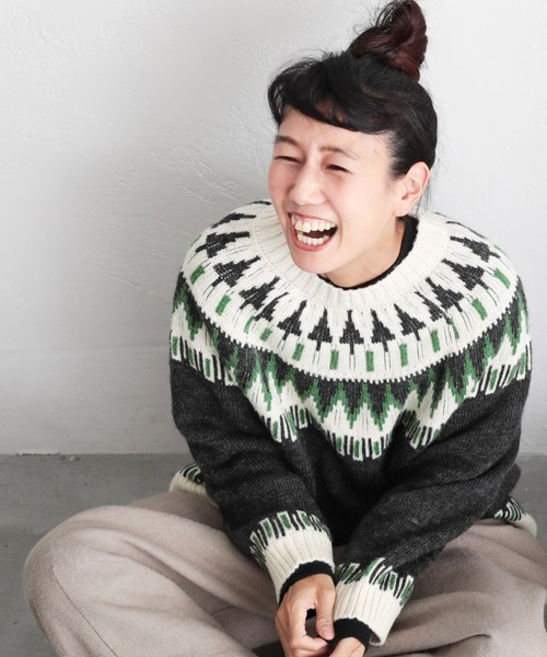 「soulberry」 長袖ニット 3 チャコール レディース_画像3