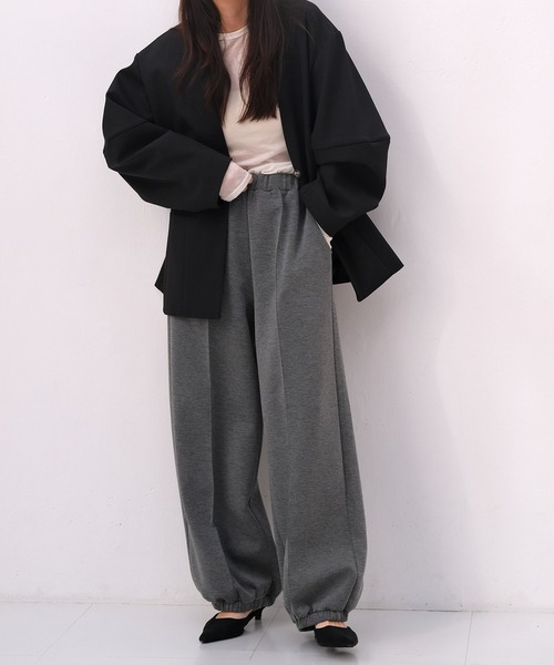 スウェットパンツ ジャージ ダブルジャージースウェットパンツ レディース_7