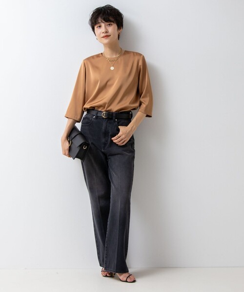 「NOLLEY'S」 半袖ブラウス 36 ベージュ レディース_画像2