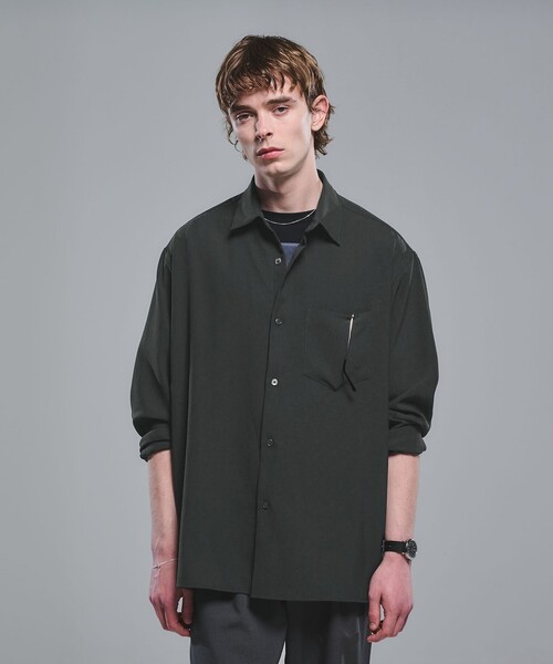 【ブラック】フィブリルワッシャー 長袖シャツ green label relaxing（グリーンレーベルリラクシング） シャツ