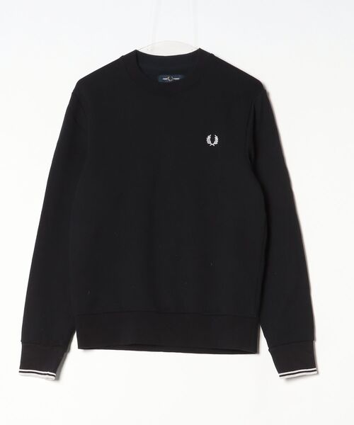 「FRED PERRY」 スウェットカットソー S ブラック レディース
