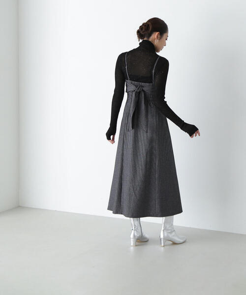 「NATURAL BEAUTY BASIC」 キャミソールワンピース SMALL グレー レディースの画像