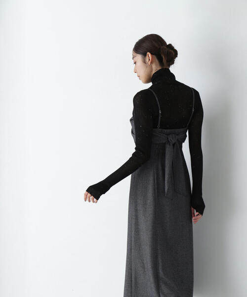 「NATURAL BEAUTY BASIC」 キャミソールワンピース SMALL グレー レディースの画像