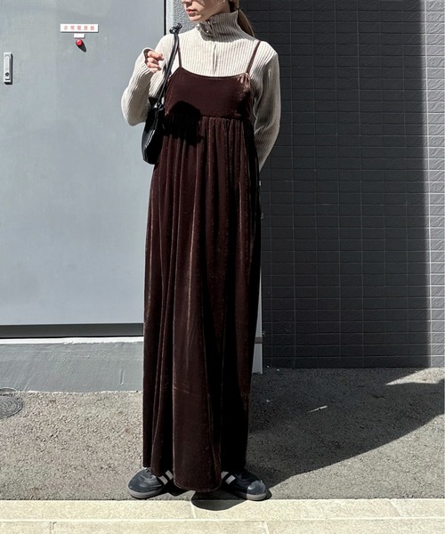 「feepur」 キャミソールワンピース MEDIUM グレー レディース_画像5