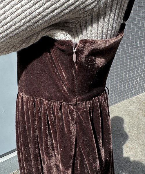 「feepur」 キャミソールワンピース MEDIUM グレー レディース_画像6